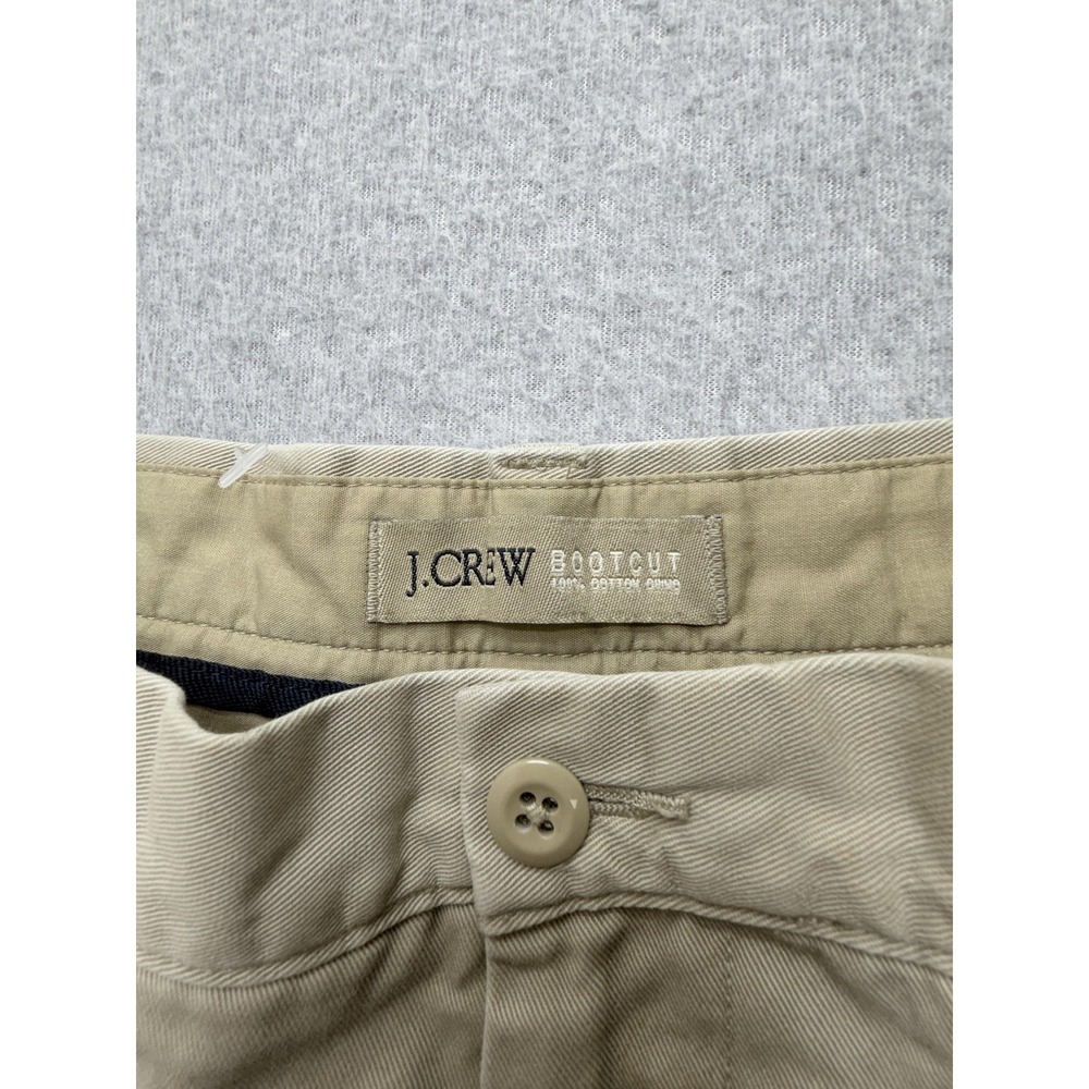 J.Crew Pants Mens 34x30 Beige Bootcut Chino Regular Fit Casual Vtg - Picture 10 of 16